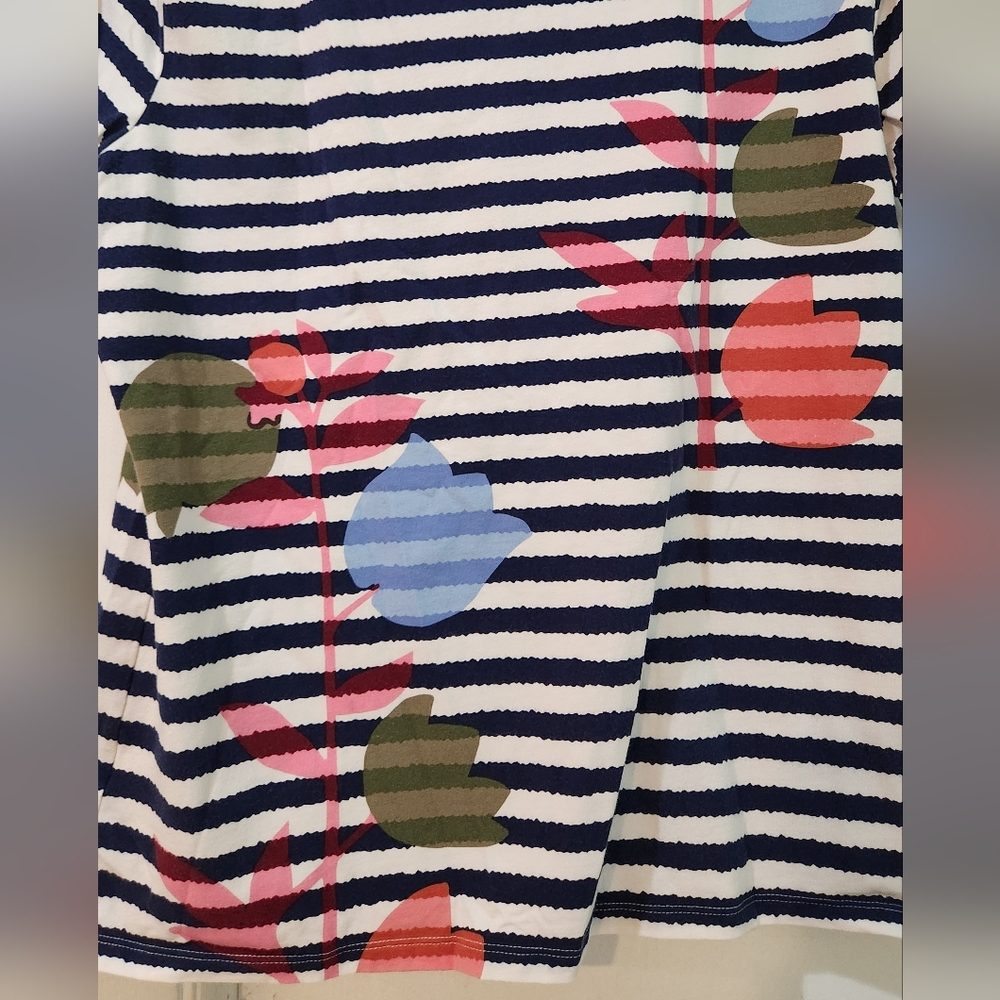 Women's Talbots Tulip Tee With Navy Stripes, Size L - Picture 10 of 10